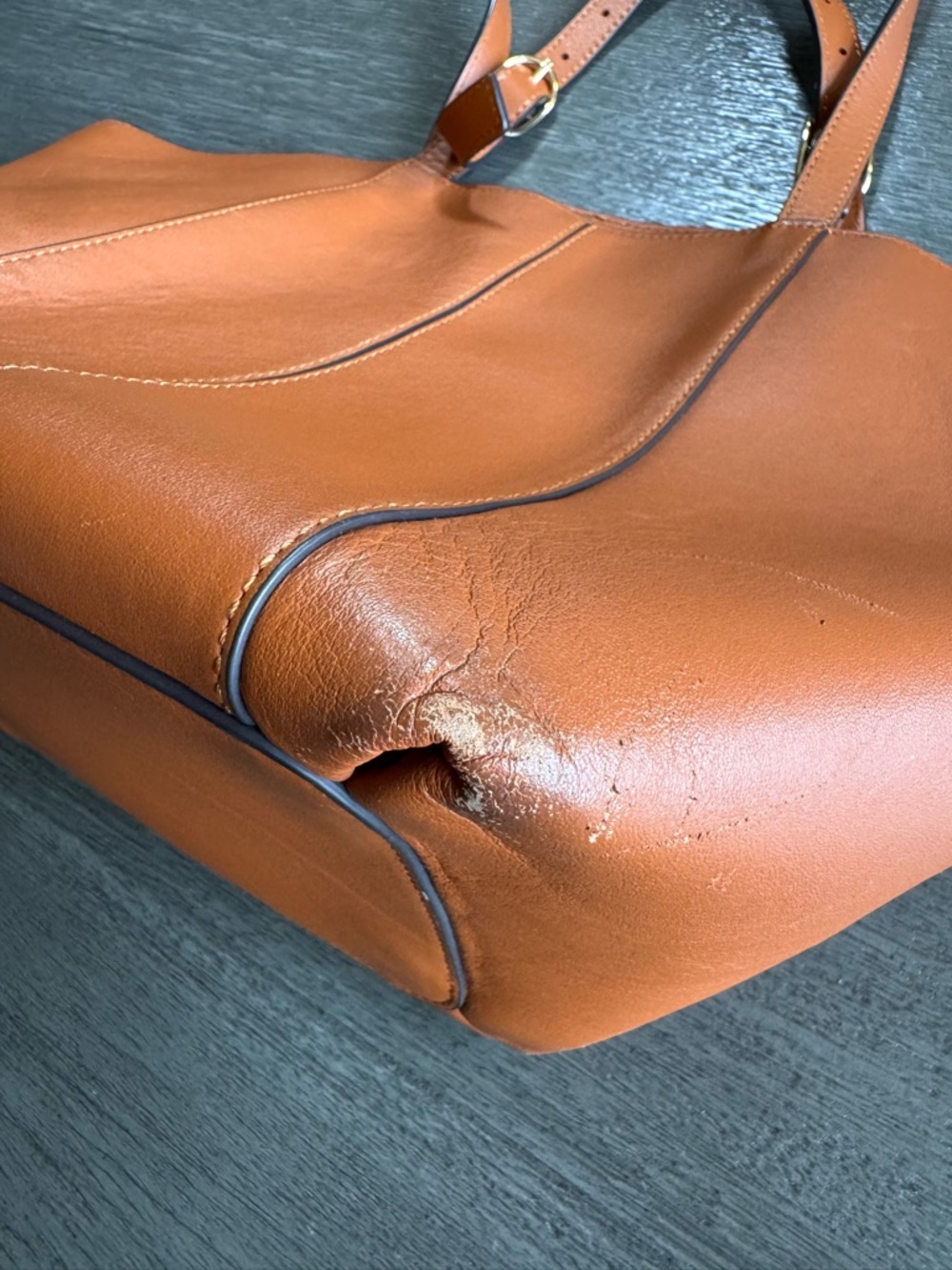 LDT Tatum Tote Bag Purse Brown Leather - Picture 7 of 16